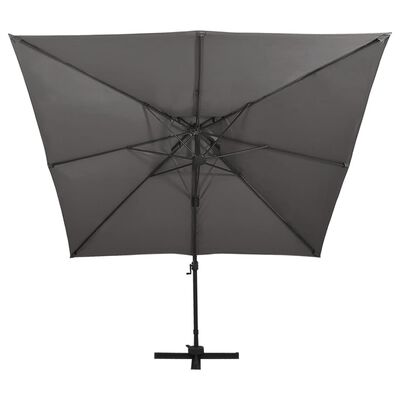 vidaXL Cantilever Umbrella with Double Top 300x300 cm Anthracite