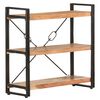 vidaXL 3-Tier Bookcase 90x30x80 cm Solid Acacia Wood