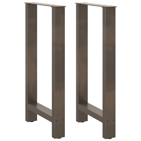 vidaXL Bar Table Legs Natural Steel 2 pcs 40x(90-91) cm Steel