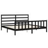 vidaXL Bed Frame without Mattress Black 200x200 cm Solid Wood Pine
