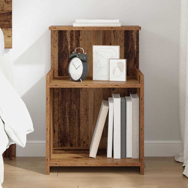 vidaXL Bedside Cabinet Old Wood 40 x 35 x 60 cm Engineered Wood