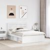 vidaXL Bed Frame with Headboard White 140 x 190 cm Solid Pine Wood