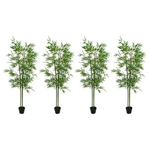 vidaXL Artificial Bambo Tree 4 pcs Green 60 x 18 x 190 cm