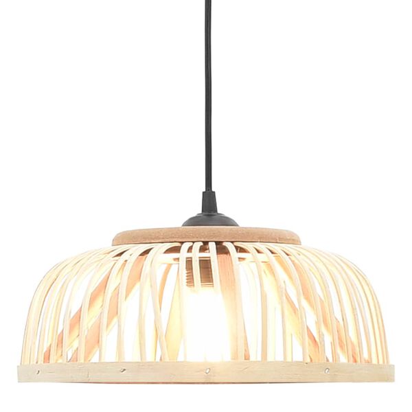vidaXL Pendant Lamp Bamboo 37x15.5 cm 40 W Semicircle E27