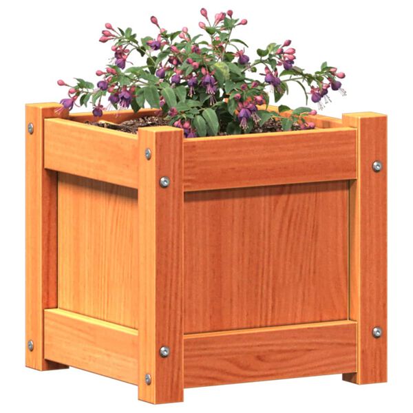 vidaXL Garden Planters 2 pcs Wax Brown Solid Wood Pine