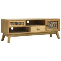 vidaXL TV Cabinet Carving Brown 120x30x42 cm Wood