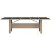 vidaXL Garden Table with Glass Top Beige Poly Rattan&Tempered Glass