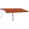 vidaXL Manual Retractable Awning with LED 450x300 cm Orange and Brown