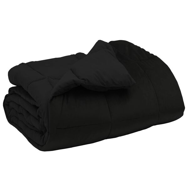 vidaXL Winter Duvet Quilted Black 220 x 240 cm Microfiber