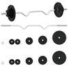 vidaXL Barbell with Plates Set 30 kg Cast Iron & Chrome Plated Steel