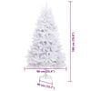 vidaXL Artificial Hinged Christmas Tree White 180 cm PVC and Steel