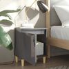 vidaXL Bed Cabinets Solid Wood Legs 2 pcs High Gloss Grey 40x30x50 cm
