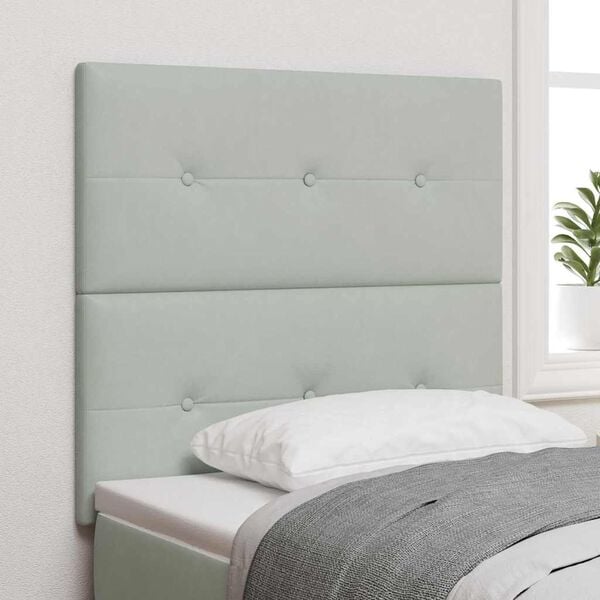 vidaXL Headboard with Headboard Light Grey 80 cm Faux Leather