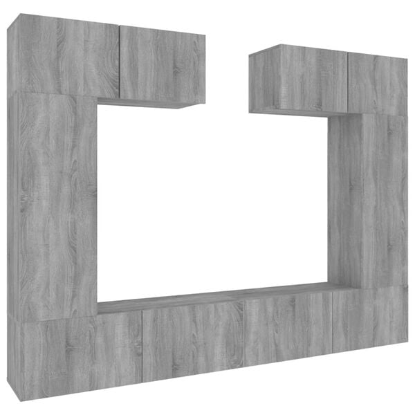 vidaXL 6 Piece TV Cabinet Set Grey Sonoma Engineered Wood