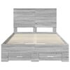 vidaXL Bed Frame with Drawer Grey Sonoma 120 x 190 cm Engineered Wood