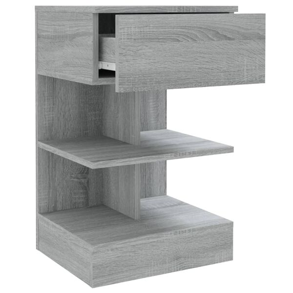 vidaXL Bedside Cabinet Grey Sonoma 40x35x65 cm Engineered Wood