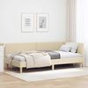 vidaXL Corner Bed Frame with Headboard Cream 100 cm x 200 cm Velvet