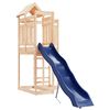 vidaXL Outdoor Playset | Natural Wood, Blue | Solid Pine Wood, Polypropylene
