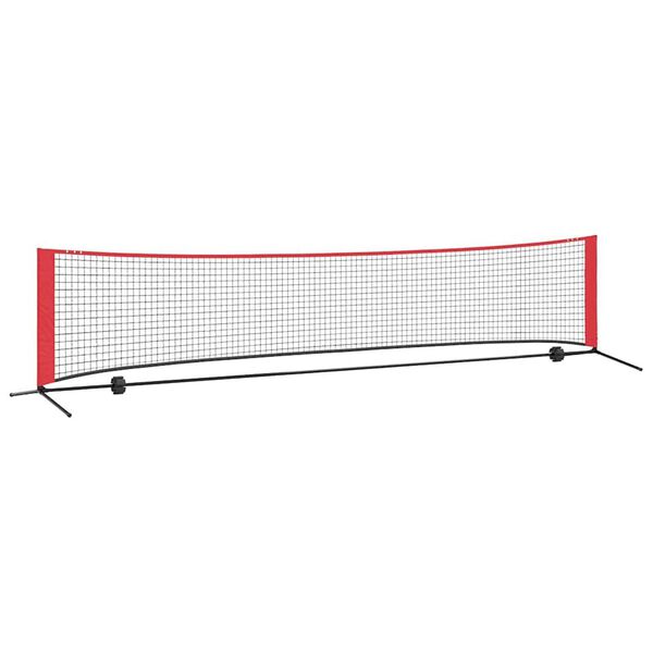 vidaXL Tennis Net Folding Black and Red 396 x 92 x 87 cm Polyester