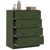 vidaXL Sideboard Olive Green 67x39x83 cm Steel
