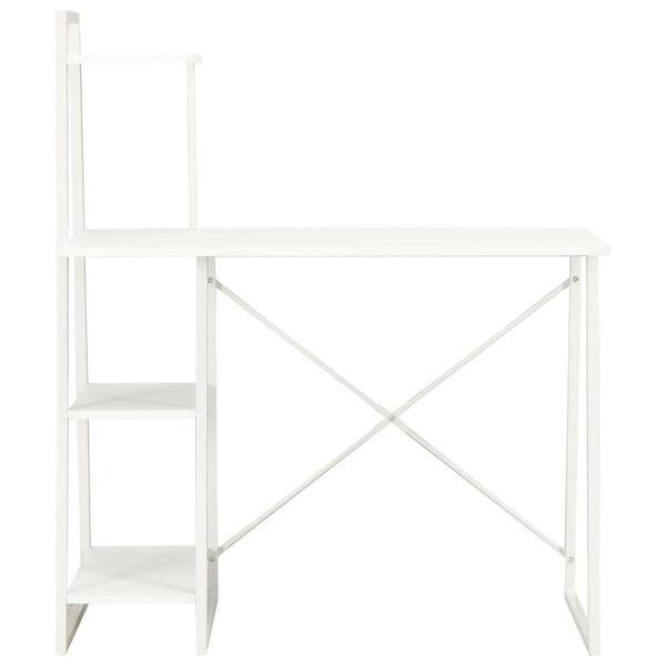 vidaXL Desk with Shelving Unit White 102x50x117 cm