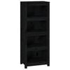 vidaXL Book Cabinet Black 50x35x125,5 cm Solid Wood Pine