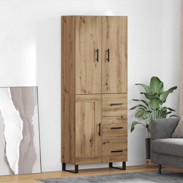 vidaXL Highboard with Drawer 2 pcs Artisan Oak 69.5 x 34 x 180 cm