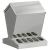 vidaXL Chicken Feeder Silver 30 x 30 x 39 cm Galvanised Steel