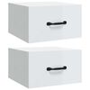 vidaXL Wall-mounted Bedside Cabinets 2 pcs High Gloss White 35x35x20 cm