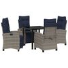 vidaXL Garden Dining Set 5 pcs Grey Poly Rattan
