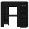 vidaXL Loft Bed Frame with Desk Black Oak 75 x 190 cm Engineered Wood
