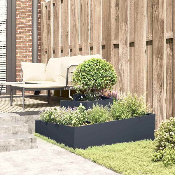vidaXL Garden Planter Anthracite 100 x 100 x 50 cm Cold-rolled Steel