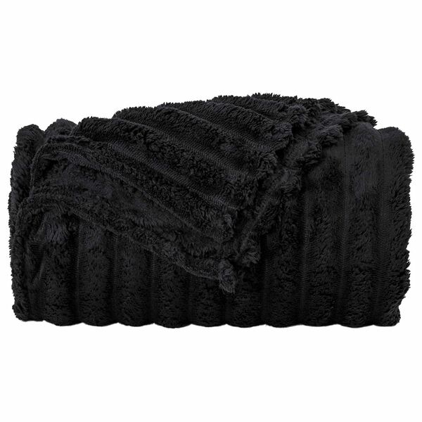 vidaXL Throw Blanket Black 270 x 240 cm Fleece