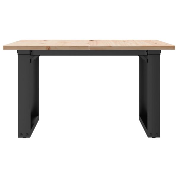 vidaXL Coffee Table O-Frame 60x60x40 cm Solid Wood Pine and Steel