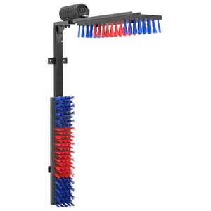 vidaXL Cattle Brushes Adjustable Red and Blue 84 x 10 x 91 cm PVC