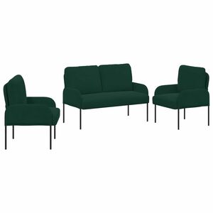 vidaXL Sofa Sets 3 pcs Dark Green 115 x 56 x 80 cm Plywood