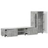 vidaXL TV Cabinet Set with Drawer Concrete Grey Engineered Wood
