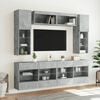 vidaXL 6 Piece TV Wall Cabinet Set with LED Lights Concrete Grey