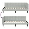 vidaXL Corner Bed Frame with Headboard Light grey 90 x 200 cm Velvet