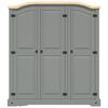 vidaXL Wardrobe Mexican Pine Corona Range 3 Doors Grey
