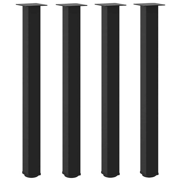 vidaXL Bar Table Legs 4 pcs Black 90-92 cm Steel