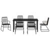 vidaXL Garden Dining Set 7 pcs Black PVC rattan