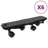 vidaXL Moving Dollies with 4 Wheels 6 pcs Black Polypropylene 170 kg