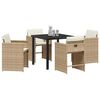 vidaXL Garden Dining Set 5 pcs Beige Poly Rattan