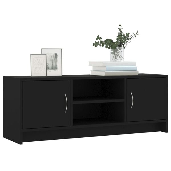 vidaXL TV Cabinet Black 102x30x37.5 cm Engineered Wood