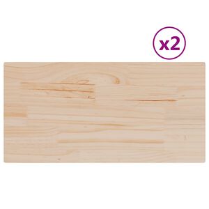 vidaXL Table Tops 2 pcs 70x35x1,7 cm Rectangular Solid Wood Pine
