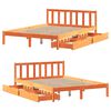 vidaXL Bed Frame without Mattress Wax Brown 140x200 cm Solid Wood Pine
