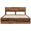 vidaXL Bed Frame with Headboard Old Wood 200 x 200 cm Solid Pine Wood