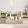 vidaXL Storage Bed Frame Sonoma Oak 120 x 200 cm Engineered Wood