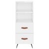 vidaXL Highboard High Gloss White 34.5x34x180 cm Engineered Wood